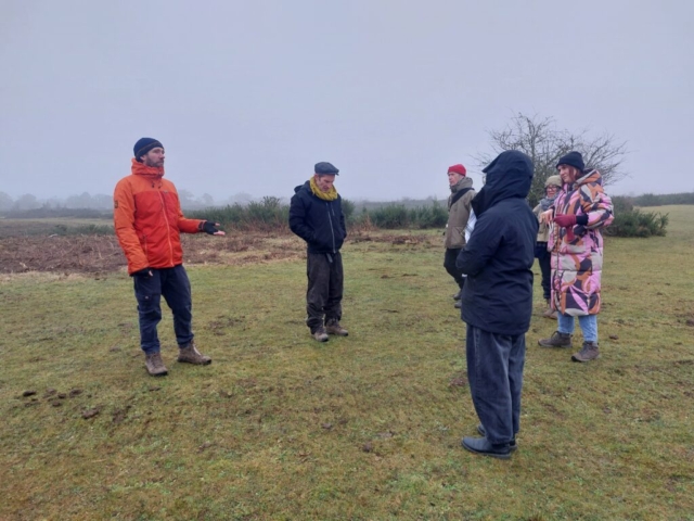 Tom from BBOWL explaining the firebreak on the common