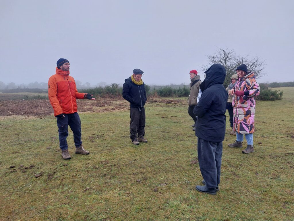 Tom from BBOWL explaining the firebreak on the heath