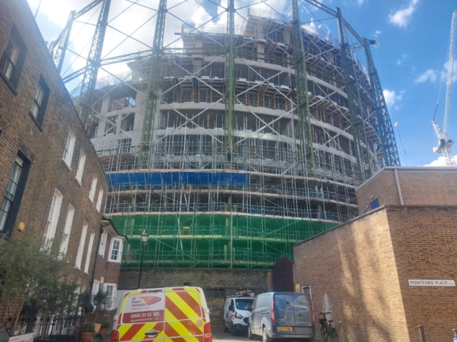 gasholder Oval oval gasholder in progress of being built