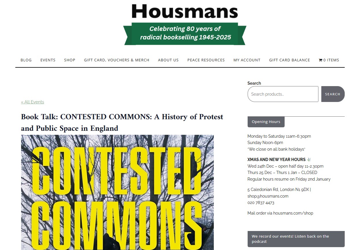 Book launch at Housman’s Bookshop 21 Jan