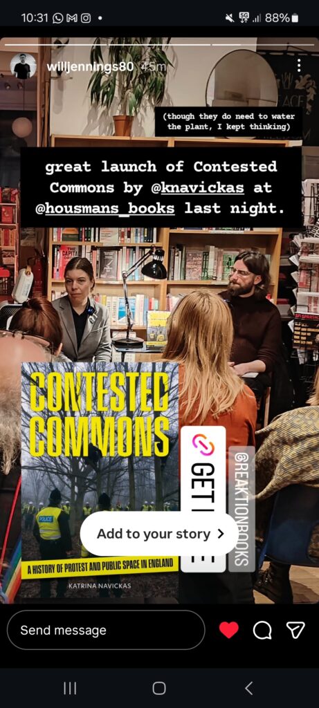 instagram post by will jennings - great launch of contested commons last night