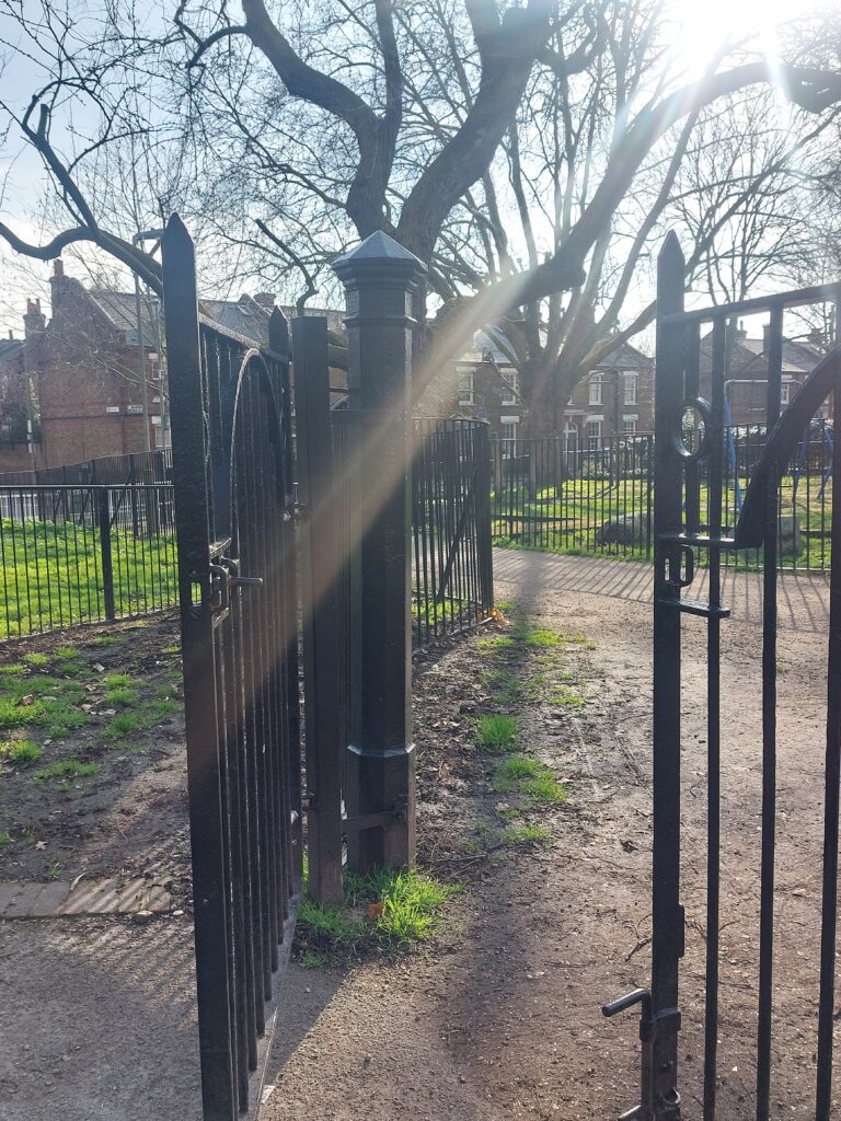 railings and gate open 