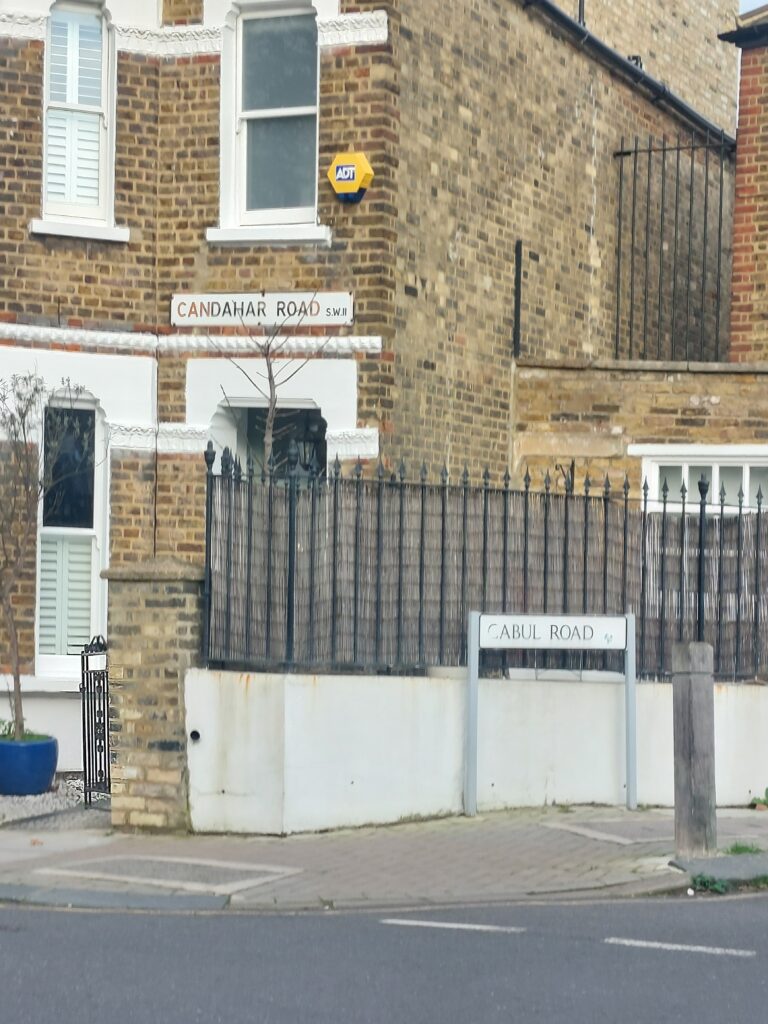 Candahar Road and Cabul Road sw11 signs on the street