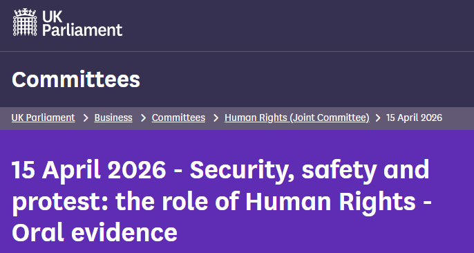 Parliamentary Joint Committee on Human Rights inquiry into the right to protest